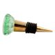 Mint Paneled Sides Glass Wine Stopper in Golden Fitting